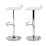 Set of 2 Terni PU Leather Wave Style Bar Stools - White