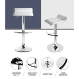 Set of 2 Terni PU Leather Wave Style Bar Stools - White