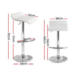Set of 4 Terni PU Leather Wave Style Bar Stools - White