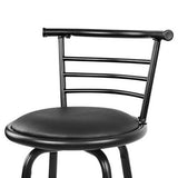 Set of 4 Voula PU Leather Bar Stools - Black & Steel