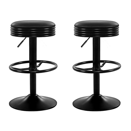 Set of 2 Kozani Bar Stools Kitchen Stool Barstool - Black