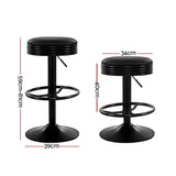 Set of 2 Kozani Bar Stools Kitchen Stool Barstool - Black