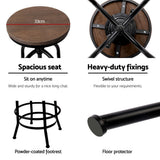 Set of 2 Lamia Bar Stool Industrial Round Seat Wood Metal - Black & Brown