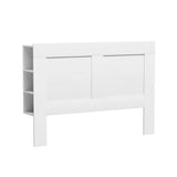 Bed Head With Shelves Headboard Bedhead Base - White Double