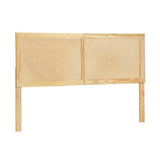 Rattan Bed Head Headboard Bedhead Base - Pine Double