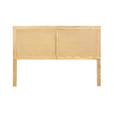 Rattan Bed Head Headboard Bedhead Base - Pine Queen