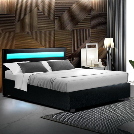 Mars Bed & Mattress Package - Black Double