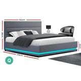 Venus Bed & Mattress Package with 34cm Black Mattress - Grey Queen