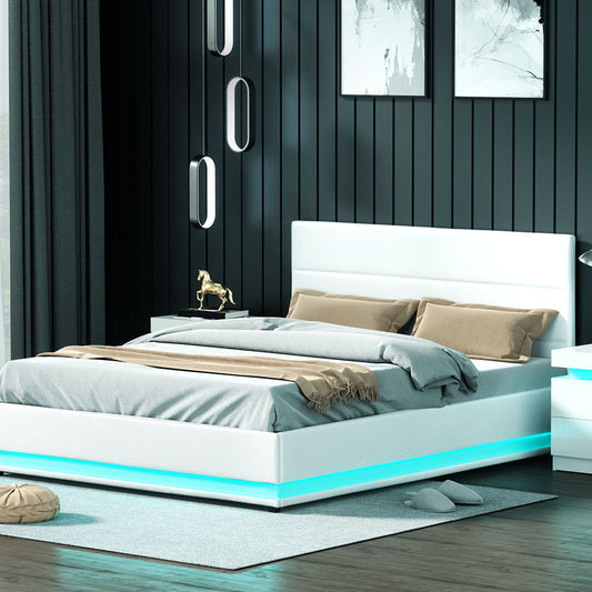 Marble 30cm Bed & Mattress Package - White Queen
