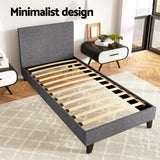 Trenton Bed Frame Fabric - Grey Single