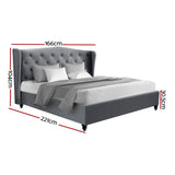 Sphene 34cm Bed & Mattress Package - Grey Queen