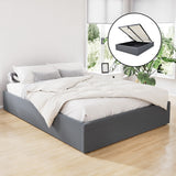 Mercury Bed & Mattress Package with 34cm Black Mattress - Grey Queen