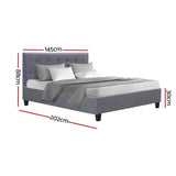 Citrin Bed & Mattress Package - Grey Double
