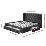 Dacite 27cm Bed & Mattress Package - Charcoal Queen