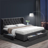 Dacite 27cm Bed & Mattress Package - Charcoal Queen