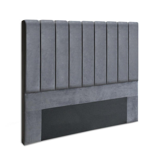 Bed Headboard Velvet - Grey Queen