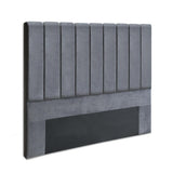 Bed Headboard Velvet - Grey Queen
