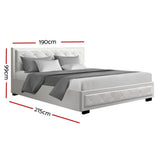 Savannah Bed Frame PU Leather Gas Lift With Storage - White King