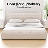 Samara Gas Lift Bed Frame - Beige King