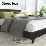 Amalfi Fabric Bed Frame - Charcoal Double