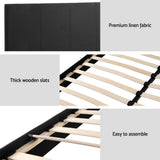 Amalfi Fabric Bed Frame - Charcoal Double