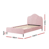 Morganite Bed & Mattress Package with 34cm Mattress - Pink King Single
