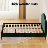 Sadie Bed Frame Velvet - Dark Green Queen