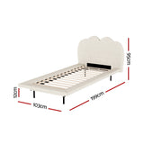 Kinsley Bed Frame Bouclé - Beige Single
