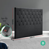 Bed Headboard Fabric - Charcoal Double