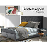 Bed Headboard Fabric - Charcoal Double