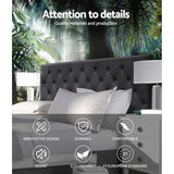 Bed Headboard Fabric - Charcoal King