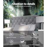 Bed Headboard Fabric - Grey Queen