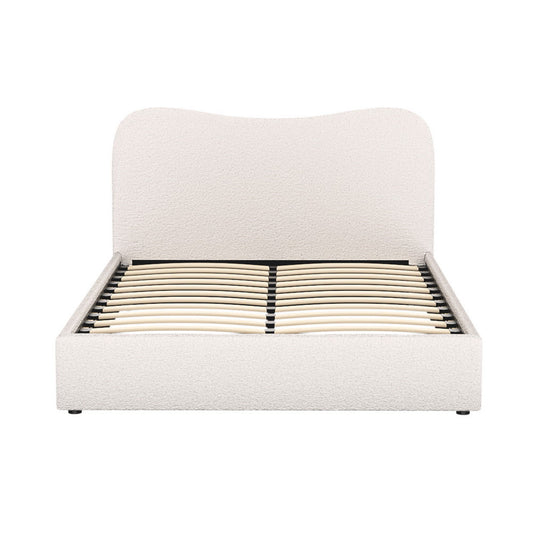 Naida Bed Frame Bouclé - Beige Double