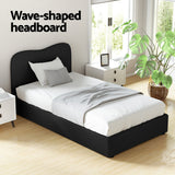 Naida Bed Frame Bouclé - Black King Single