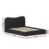 Naida Bed Frame Bouclé - Black Queen