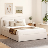 Naida Bed Frame Bouclé - Beige Queen