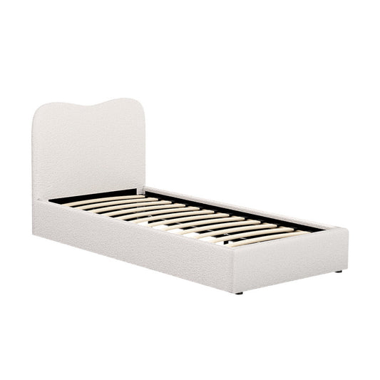 Naida Bed Frame Bouclé - Beige Single