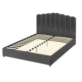 Fiona Bed Frame Velvet - Grey Double