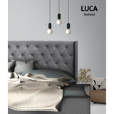 Bed Headboard Fabric - Grey Queen