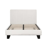 Sean Bed Frame Fabric Bouclé Platform Wooden - White King Single