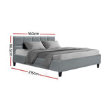 Pumice 34cm Bed & Mattress Package - Grey Queen