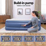 Factory Buys 56cm Air Mattress Inflatable Bed Airbed - Blue King
