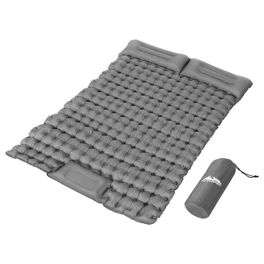Self-Inflating Mattress Camping Sleeping Mat Air Bed Double Pillow Bag