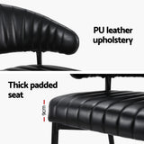 Gemma Set of 2 Dining Chairs Leather Hollow Armchair - Black
