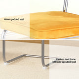Agnes Set of 2 Dining Chairs Velvet Rattan Cantilever - Yellow