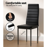 5-Piece Dante Black Dining Table & Chair Set