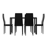 7-Piece Dante Black Dining Table & Chair Set
