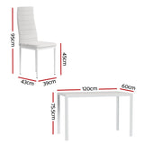 7-Piece Dante White Dining Table & Chair Set