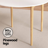 108cm Dining Table Round Diameter Demi - White