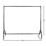 Set of 2 Clothes Rack Airer Coat Stand 6FT Rail with Wheels